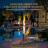 Albatros hochwertige Pelletfackel aus Edelstahl | Raketenofen für den Garten | mit Glas Feuerrohr | Terrassenheizung Terrassenofen | Outdoor Feuerstelle ohne Strom | bis 70 Min Brenndauer
