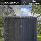 Albatros Premium Fahrradgarage – verzinktes Metall in Anthrazit (RAL 7016) | 203x229x162cm