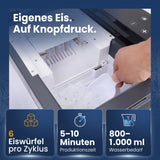Kompressor-Kühlbox mit Eiswürfelmaschine C32E, −20 bis +20 °C, 12/24V & 230V, App-Steuerung und Trolleyfunktion.