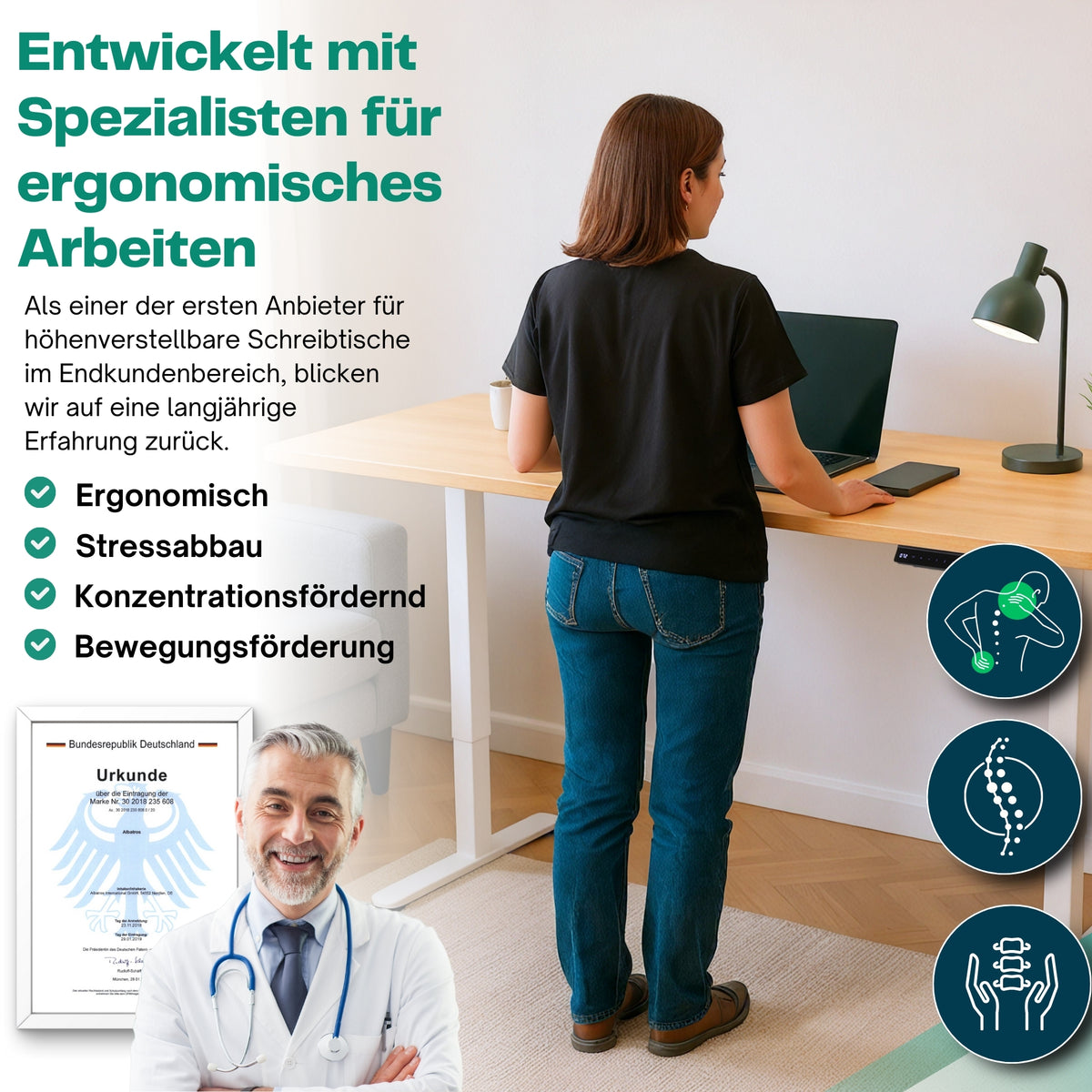 höhenverstellbares Schreibtischgestell LIFT S5 schwarz/weiß/silber, elektrisch