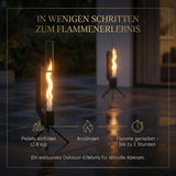 Albatros hochwertige Pelletfackel Schwarz | Raketenofen für den Garten | mit Glas Feuerrohr | Terrassenheizung Terrassenofen | Outdoor Feuerstelle ohne Strom | bis 2h Brenndauer