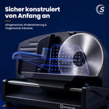 Sommertal Allesschneider AS190 DUAL 200 W Edelstahlmesser mit Wellenschliff und glatten Schliff