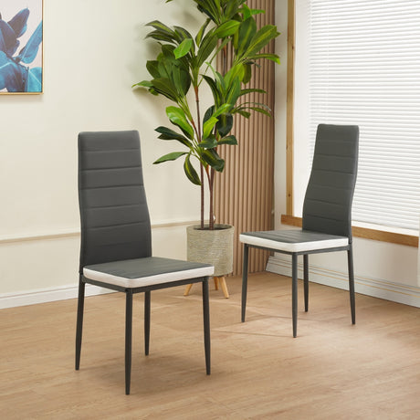 ALBATROS Designer Esszimmerstuhl MILANO | 4er/6er Set | Schwarz, Grau, Beige, Braun, Rot, Weiß | Kunstleder Bezug