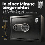 Burggraf Gr. XL Tresor für zuhause, Buch-Safe, Hammerschlag, Möbeltresor 30x38x30cm