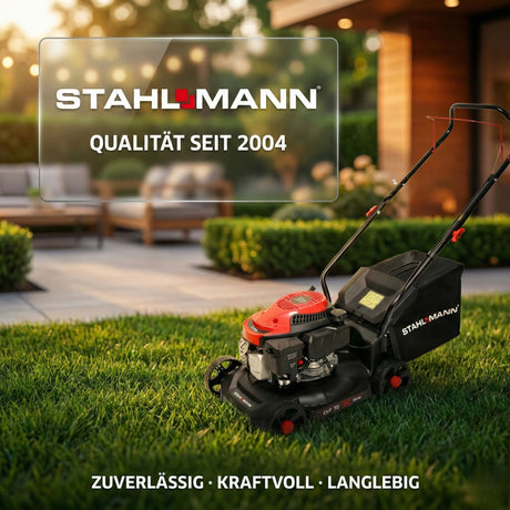 Rasenmäher Benzin BR390 – 4,0PS (2,9kW) 127ccm, 39cm Schnittbreite, Schnitthöhenverstellung, kompakt, 35L Fangkorb