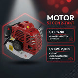 Stahlmann Freischneider Benzin MS520 – Motorsense Benzin mit kraftvollem 3PS Motor, 42cm Schnittbreite