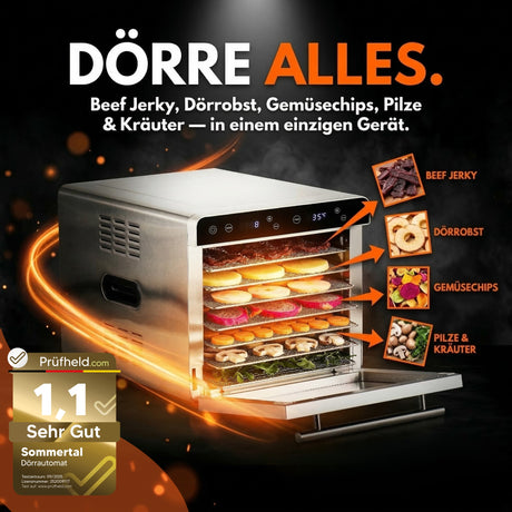 Sommertal Dörrautomat Silence 700 XXL inkl. 8 Edelstahl Dörrgitter