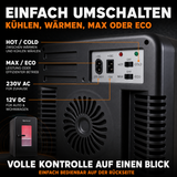 KS15 Mini Kühlschrank, zum kühlen und wärmen, Volumen 15L, AC für Haus Steckdose und DC für Auto 12V Betrieb, Bierkühlschrank lautlos Getränkekühlschrank klein
