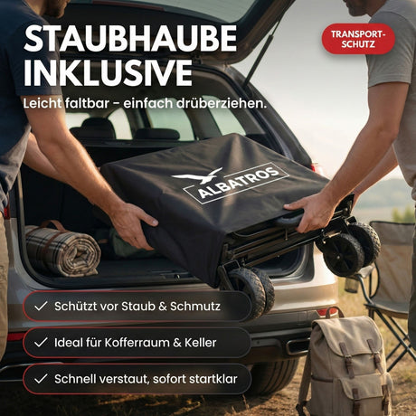 Albatros Bollerwagen klappbar 120L mit Flaschenöffner & Getränkehalter