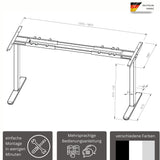 höhenverstellbares Schreibtischgestell LIFT S5 schwarz/weiß/silber, elektrisch