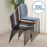 RAVINO Designer Stapelstühle 4er Set ENNA  / S10 mit Stoffbezug, Konferenzstühle Besucherstühle