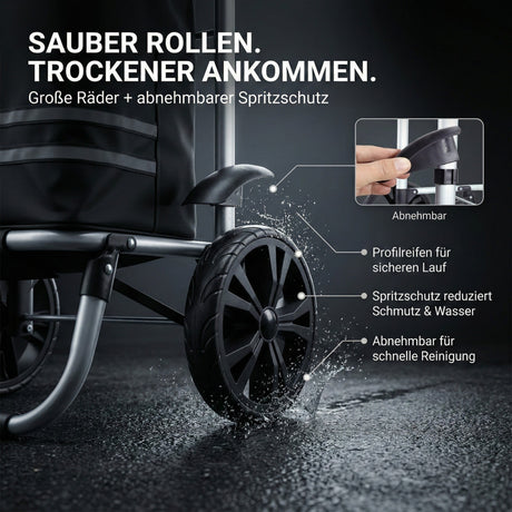 ALBATROS Einkaufstrolley Groß | Einkaufsroller mit großer Tasche, Thermo-Innenbeutel | Sichtfenster für Einkaufszettel | Faltbar klappbar mit großen Räder | Sackkarre inkl. Einkaufswagen-chip