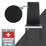 ALBATROS Designer Esszimmerstuhl MILANO | 4er/6er Set | Schwarz, Grau, Beige, Braun, Rot, Weiß | Kunstleder Bezug