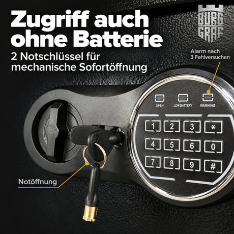 Burggraf Gr. M Safe, Tresor für zuhause, 20x31x20 cm, Buch-Safe, Hammerschlag, Zahlencode