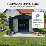 Albatros Gerätehaus 5XL | Anthrazit RAL 7016 | 339,6x375,3x199,6cm | abschließbar inkl. Schloss & Haken | Gartenhaus aus verzinktem wetterfestem Metall | Geräteschuppen für Garten & Geräte