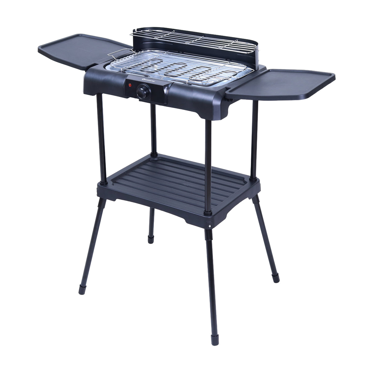 Sommertal BBQ231 Elektrogrill | Balkongrill | 2200W | Camping Grill | 2in1 Tischgrill mit Standfuß | Stufenloser Temperaturregler