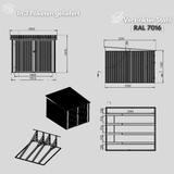 Albatros Premium Fahrradgarage – verzinktes Metall in Anthrazit (RAL 7016) | 203x229x162cm