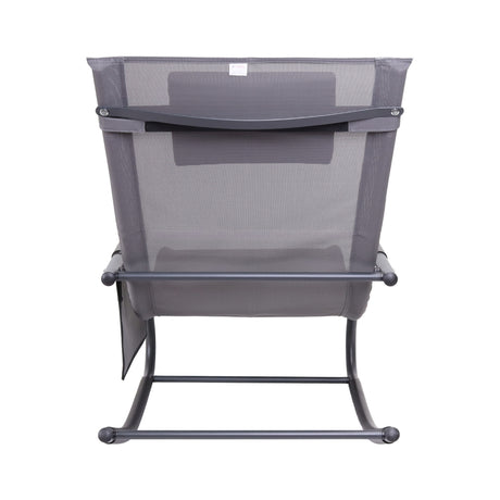 Premium Gartenliege C-FORM | Schwungliege Relaxliege Gartenstuhl| mit Kopfkissen | wetterfest ergonomisch Relaxsessel | belastbar bis 160Kg
