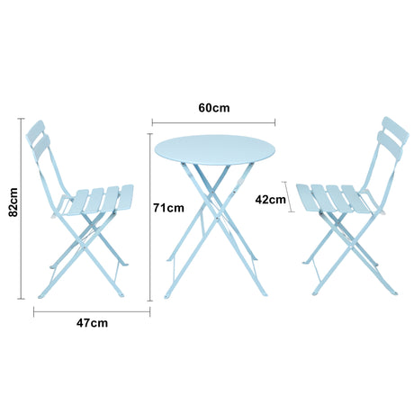 Bistroset 3-teilig, klappbarer Bistrotisch mit 2 Stühlen
