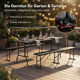 Bierzeltgarnitur Rattan, robuste Biertischgarnitur klappbar