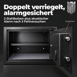 Burggraf Gr. XL Tresor für zuhause, Buch-Safe, Hammerschlag, Möbeltresor 30x38x30cm