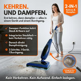 Sommertal Dampfreiniger für Böden 2-in-1 – 1200W, 500ml Tank, 30–45 g/min, Dampfmop & Handdampfreiniger