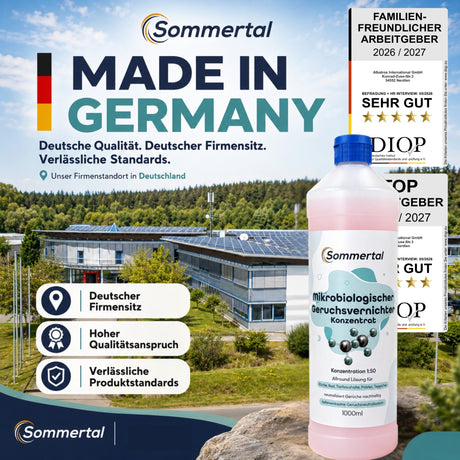 Sommertal Mikrobiologischer Geruchsvernichter Konzentrat 1L – 1:50 für Tiergerüche, Küche, Bad, Sanitär, Polster & Teppiche