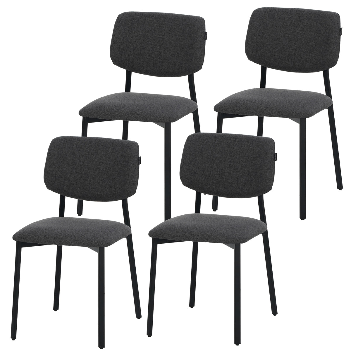 RAVINO Designer Esszimmerstuhl | 4er Set | A21 | Gelb, Schwarz, Grau, Blau | mit Stoffbezug