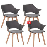 ALBATROS skandinavischer Esszimmerstuhl AALBORG | 4er Set | Grau, Weiß, Grün | Stoff Bezug