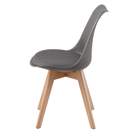ALBATROS skandinavischer Esszimmerstuhl AARHUS| 4er Set | Grau, Beige | Kunstleder Bezug