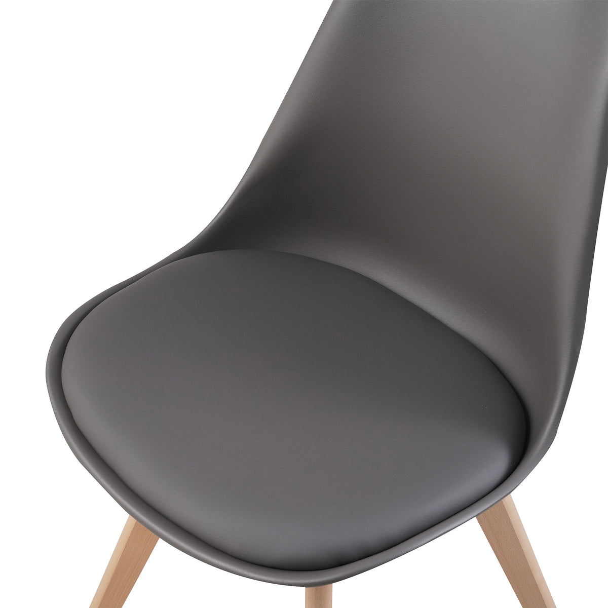 ALBATROS skandinavischer Esszimmerstuhl AARHUS| 4er Set | Grau, Beige | Kunstleder Bezug