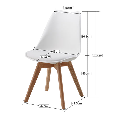 ALBATROS skandinavischer Esszimmerstuhl AARHUS| 4er Set | Grau, Beige | Kunstleder Bezug