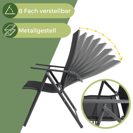 Gartenstuhl Aruba mit Sitzauflage, Klappbar mit robustem Metallgestell
