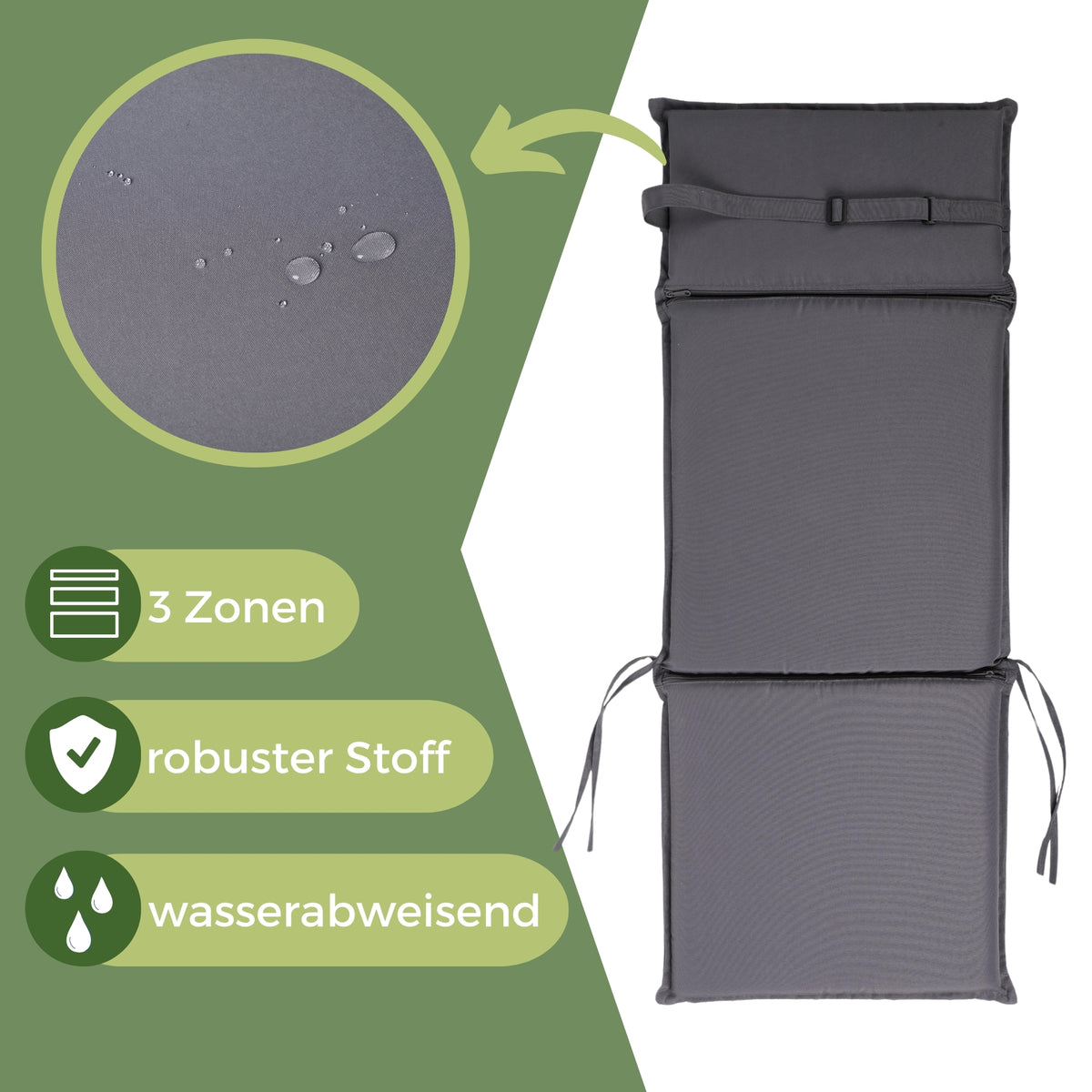 Gartenstuhl Aruba mit Sitzauflage, Klappbar mit robustem Metallgestell