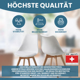ALBATROS skandinavischer Esszimmerstuhl AARHUS| 4er Set | Grau, Beige | Kunstleder Bezug
