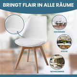 ALBATROS skandinavischer Esszimmerstuhl AARHUS| 4er Set | Grau, Beige | Kunstleder Bezug