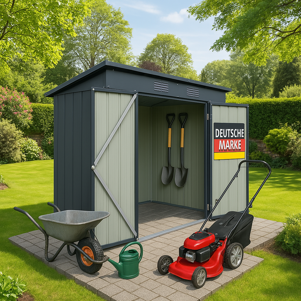 Albatros Profi Gerätehaus L – verzinktes Metall in Anthrazit (RAL 7016) | 202x118x173cm