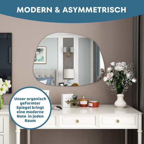 Designerspiegel oval Asymmetrisch,  Wandspiegel oder Türspiegel