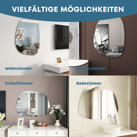 Designerspiegel oval Asymmetrisch,  Wandspiegel oder Türspiegel