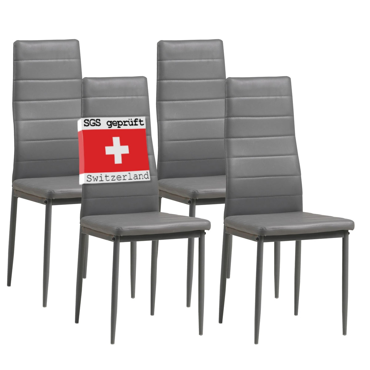 ALBATROS Designer Esszimmerstuhl MILANO | 4er/6er Set | Schwarz, Grau, Beige, Braun, Rot, Weiß | Kunstleder Bezug