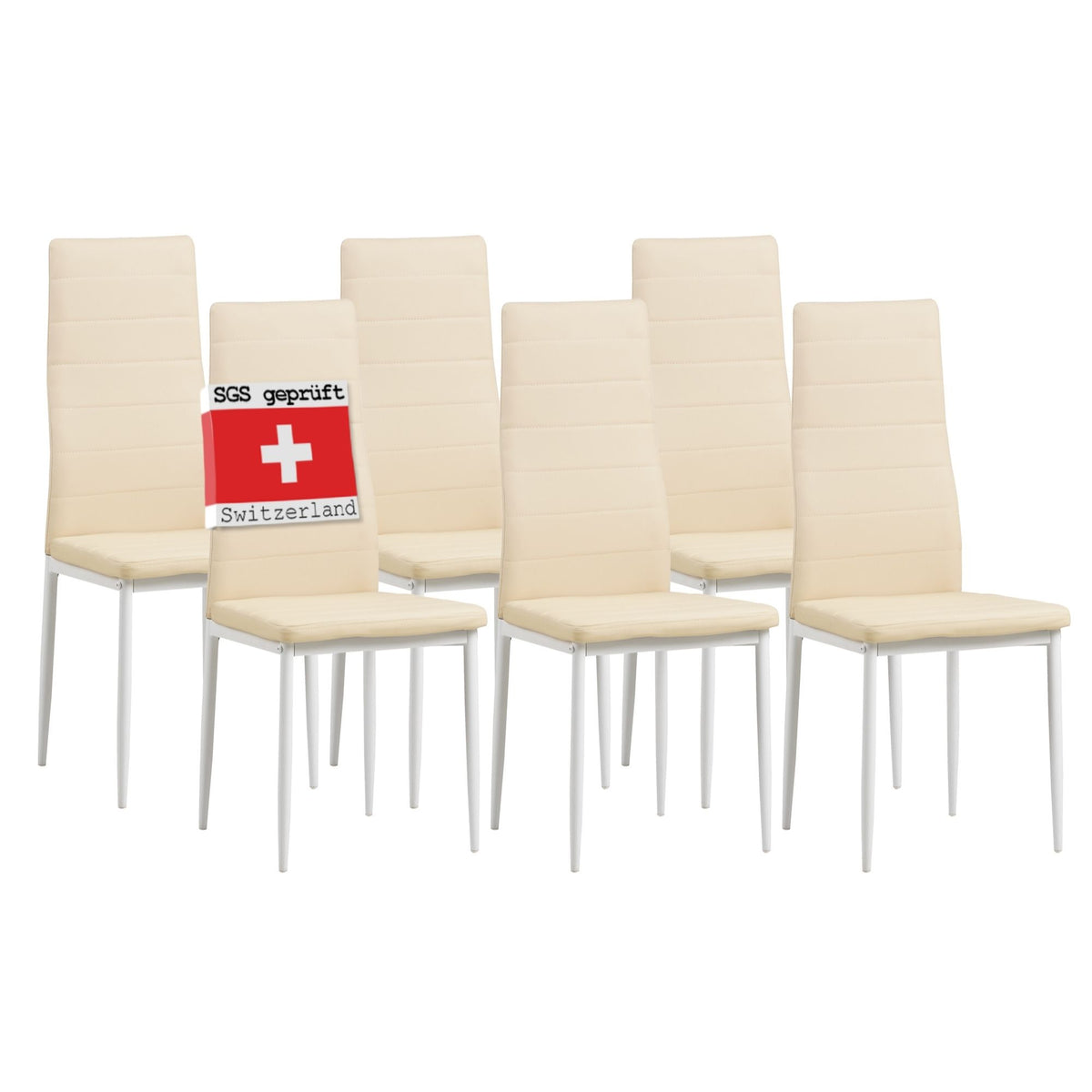 ALBATROS Designer Esszimmerstuhl MILANO | 4er/6er Set | Schwarz, Grau, Beige, Braun, Rot, Weiß | Kunstleder Bezug