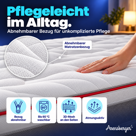 Arensberger FLEXX Kaltschaummatratze – 25 cm, H2/H3, 7-Zonen