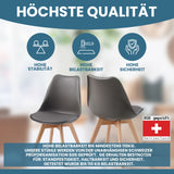 ALBATROS skandinavischer Esszimmerstuhl AARHUS| 4er Set | Grau, Beige | Kunstleder Bezug