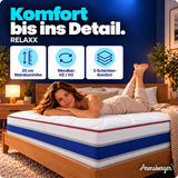 Arensberger RELAXX Kaltschaummatratze – 25 cm, H2/H3, 7-Zonen