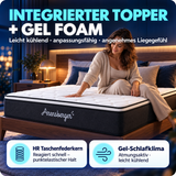 Arensberger EMILIA Taschenfederkernmatratze – 23 cm, Gelschaum, integrierter Topper