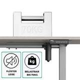 höhenverstellbares Schreibtischgestell UP30 schwarz/weiß/silber, elektrisch