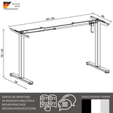 höhenverstellbares Schreibtischgestell UP30 schwarz/weiß/silber, elektrisch