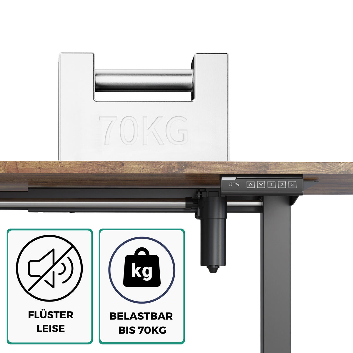 höhenverstellbares Schreibtischgestell UP30 schwarz/weiß/silber, elektrisch