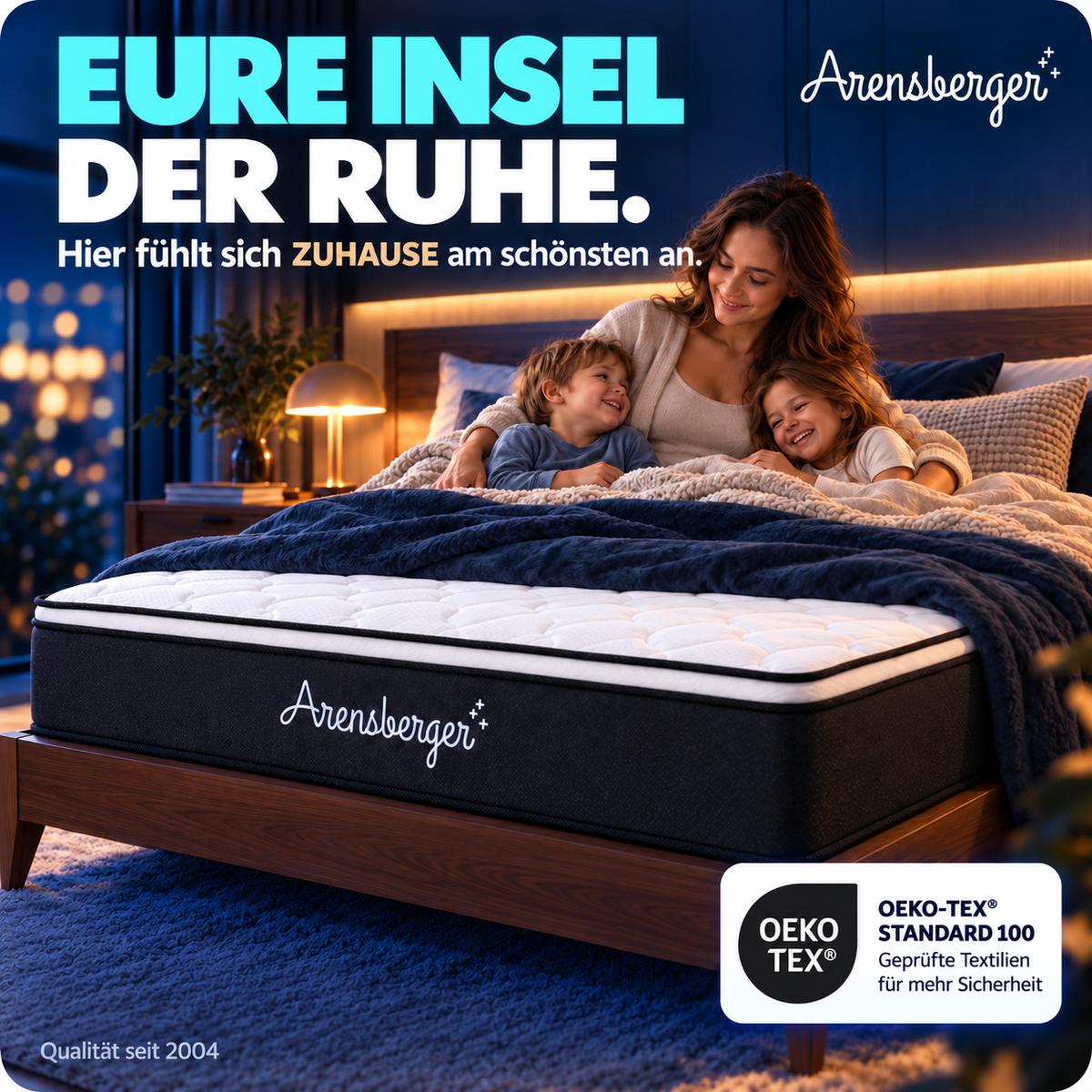 Arensberger EMILIA Taschenfederkernmatratze – 23 cm, Gelschaum, integrierter Topper