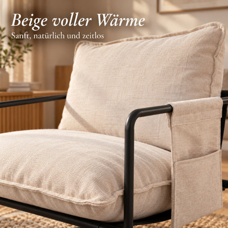 Albatros BRESTON Loungesessel – Stoffbezug, Vintage-Design